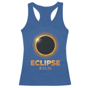 2026 Total Solar Eclipse Racerback Tank Top August 12 Totality Astronomy Souvenir TS02 Royal Blue Print Your Wear