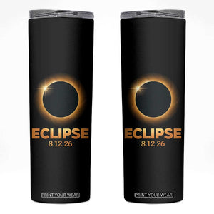2026 Total Solar Eclipse Skinny Tumbler August 12 Totality Astronomy Souvenir TS02 Black Print Your Wear