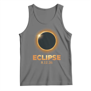 2026 Total Solar Eclipse Tank Top August 12 Totality Astronomy Souvenir TS02 Black Heather Print Your Wear