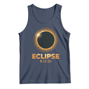 2026 Total Solar Eclipse Tank Top August 12 Totality Astronomy Souvenir TS02 Navy Print Your Wear