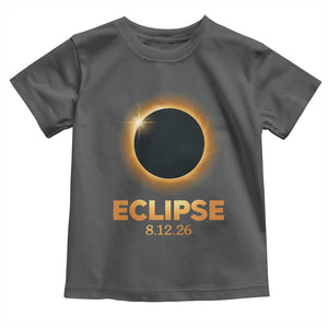2026 Total Solar Eclipse Toddler T Shirt August 12 Totality Astronomy Souvenir TS02 Dark Heather Print Your Wear