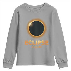 2026 Total Solar Eclipse Youth Sweatshirt August 12 Totality Astronomy Souvenir TS02 Sport Gray Print Your Wear