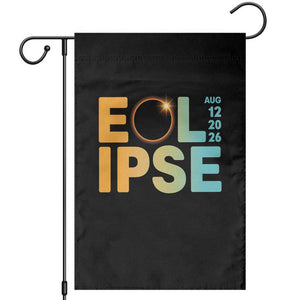 2026 Total Solar Eclipse Retro Typography Garden Flag August 12 Totality Astronomy Gift