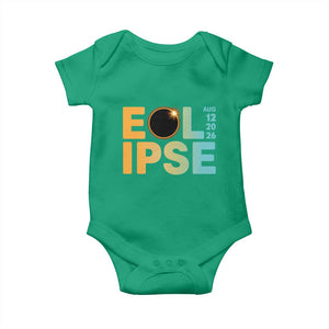2026 Total Solar Eclipse Retro Typography Baby Onesie August 12 Totality Astronomy Gift