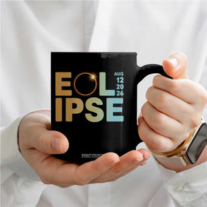 2026 Total Solar Eclipse Retro Typography Coffee Mug August 12 Totality Astronomy Gift
