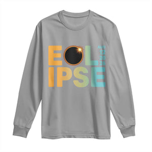 2026 Total Solar Eclipse Retro Typography Long Sleeve Shirt August 12 Totality Astronomy Gift