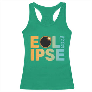 2026 Total Solar Eclipse Retro Typography Racerback Tank Top August 12 Totality Astronomy Gift