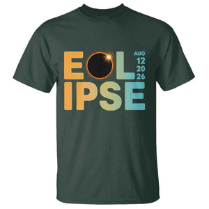 2026 Total Solar Eclipse Retro Typography T Shirt August 12 Totality Astronomy Gift