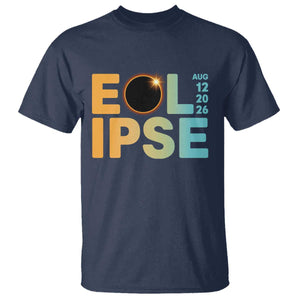 2026 Total Solar Eclipse Retro Typography T Shirt August 12 Totality Astronomy Gift