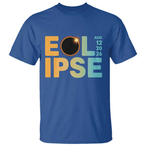 2026 Total Solar Eclipse Retro Typography T Shirt August 12 Totality Astronomy Gift