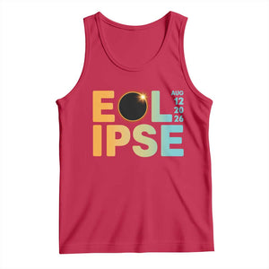 2026 Total Solar Eclipse Retro Typography Tank Top August 12 Totality Astronomy Gift