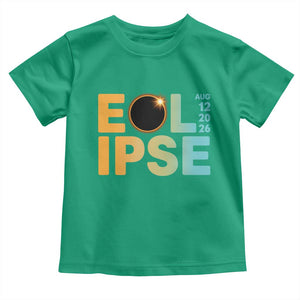 2026 Total Solar Eclipse Retro Typography Toddler T Shirt August 12 Totality Astronomy Gift
