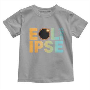2026 Total Solar Eclipse Retro Typography Toddler T Shirt August 12 Totality Astronomy Gift