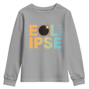 2026 Total Solar Eclipse Retro Typography Youth Sweatshirt August 12 Totality Astronomy Gift