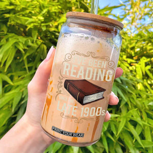 Funny Vintage 80s 90s Book Lover Glass Can I've Been Reading Since The Late 1900s Bookworm Humor