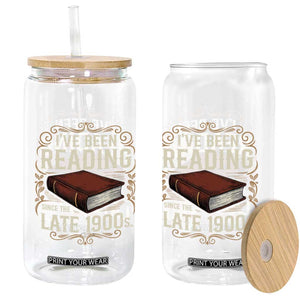 Funny Vintage 80s 90s Book Lover Glass Can I've Been Reading Since The Late 1900s Bookworm Humor