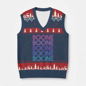 Retro Boone Name Lover Neon Gradient Typography V-Neck Knit Sweater Vest
