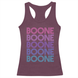 Retro Boone Name Lover Neon Gradient Typography Racerback Tank Top