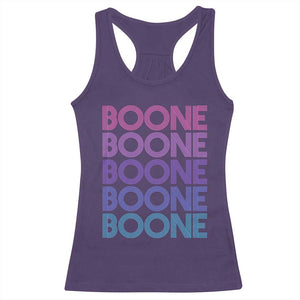 Retro Boone Name Lover Neon Gradient Typography Racerback Tank Top