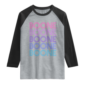 Retro Boone Name Lover Neon Gradient Typography Raglan Shirt