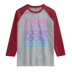 Retro Boone Name Lover Neon Gradient Typography Raglan Shirt