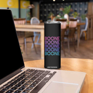 Retro Boone Name Lover Neon Gradient Typography Skinny Tumbler