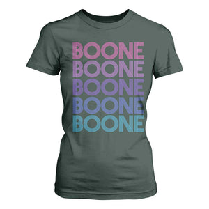 Retro Boone Name Lover Neon Gradient Typography T Shirt For Women