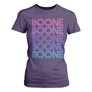 Retro Boone Name Lover Neon Gradient Typography T Shirt For Women