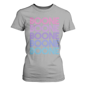 Retro Boone Name Lover Neon Gradient Typography T Shirt For Women