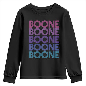 Retro Boone Name Lover Neon Gradient Typography Youth Sweatshirt
