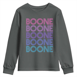 Retro Boone Name Lover Neon Gradient Typography Youth Sweatshirt