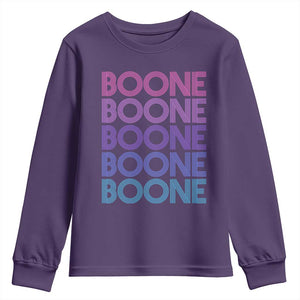 Retro Boone Name Lover Neon Gradient Typography Youth Sweatshirt