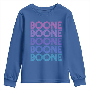 Retro Boone Name Lover Neon Gradient Typography Youth Sweatshirt