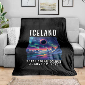 Iceland Total Solar Eclipse 2026 Aurora Throw Blanket Totality Northern Lights Astronomy Travel Gift