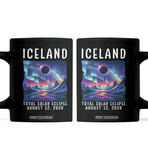 Iceland Total Solar Eclipse 2026 Aurora Coffee Mug Totality Northern Lights Astronomy Travel Gift
