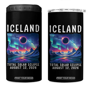 Iceland Total Solar Eclipse 2026 Aurora 4 in 1 Can Cooler Tumbler Totality Northern Lights Astronomy Travel Gift