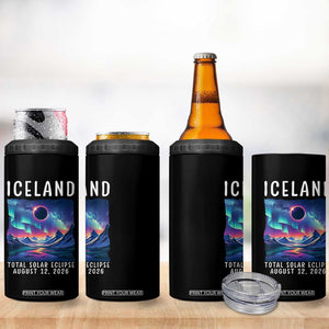 Iceland Total Solar Eclipse 2026 Aurora 4 in 1 Can Cooler Tumbler Totality Northern Lights Astronomy Travel Gift