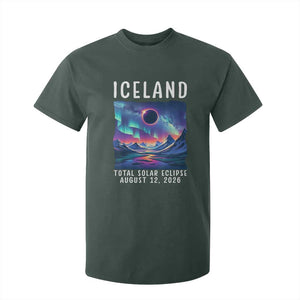 Iceland Total Solar Eclipse 2026 Aurora T Shirt For Kid Totality Northern Lights Astronomy Travel Gift