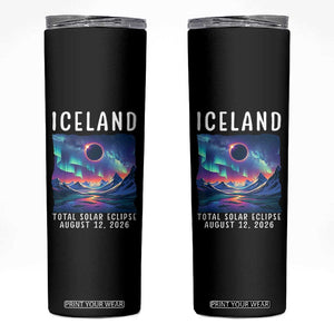 Iceland Total Solar Eclipse 2026 Aurora Skinny Tumbler Totality Northern Lights Astronomy Travel Gift