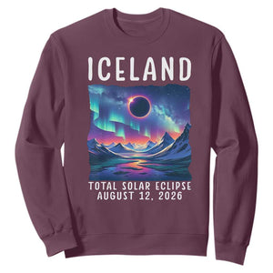 Iceland Total Solar Eclipse 2026 Aurora Sweatshirt Totality Northern Lights Astronomy Travel Gift