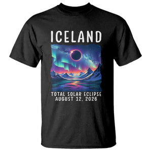 Iceland Total Solar Eclipse 2026 Aurora T Shirt Totality Northern Lights Astronomy Travel Gift