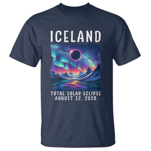 Iceland Total Solar Eclipse 2026 Aurora T Shirt Totality Northern Lights Astronomy Travel Gift