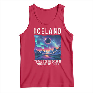 Iceland Total Solar Eclipse 2026 Aurora Tank Top Totality Northern Lights Astronomy Travel Gift