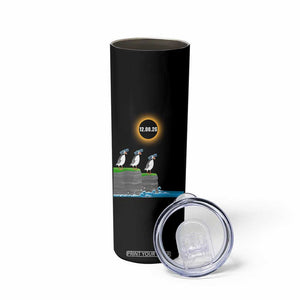Cute Cartoon Puffins 2026 Total Solar Eclipse Skinny Tumbler August 12 Totality Funny Astronomy Gift TS02 Print Your Wear