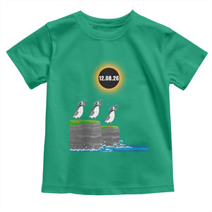 Cute Cartoon Puffins 2026 Total Solar Eclipse Toddler T Shirt August 12 Totality Funny Astronomy Gift TS02 Irish Green Print Your Wear
