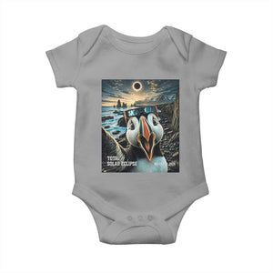 Puffin Selfie August 12 2026 Total Solar Eclipse Baby Onesie Funny Totality Photographic Astronomy Souvenir TS02 Sport Gray Print Your Wear