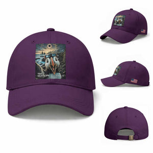 Puffin Selfie August 12 2026 Total Solar Eclipse Baseball Cap Funny Totality Photographic Astronomy Souvenir TS02 Baseball Cap Universal Fit Purple Print Your Wear