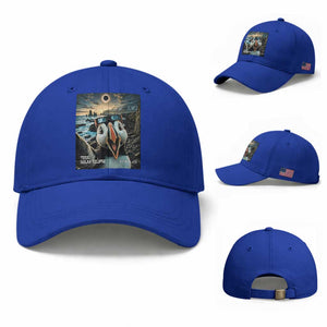 Puffin Selfie August 12 2026 Total Solar Eclipse Baseball Cap Funny Totality Photographic Astronomy Souvenir TS02 Baseball Cap Universal Fit Royal Blue Print Your Wear
