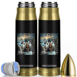 Puffin Selfie August 12 2026 Total Solar Eclipse Bullet Tumbler Funny Totality Photographic Astronomy Souvenir TS02 Black Print Your Wear