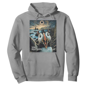Puffin Selfie August 12 2026 Total Solar Eclipse Hoodie Funny Totality Photographic Astronomy Souvenir TS02 Sport Gray Print Your Wear